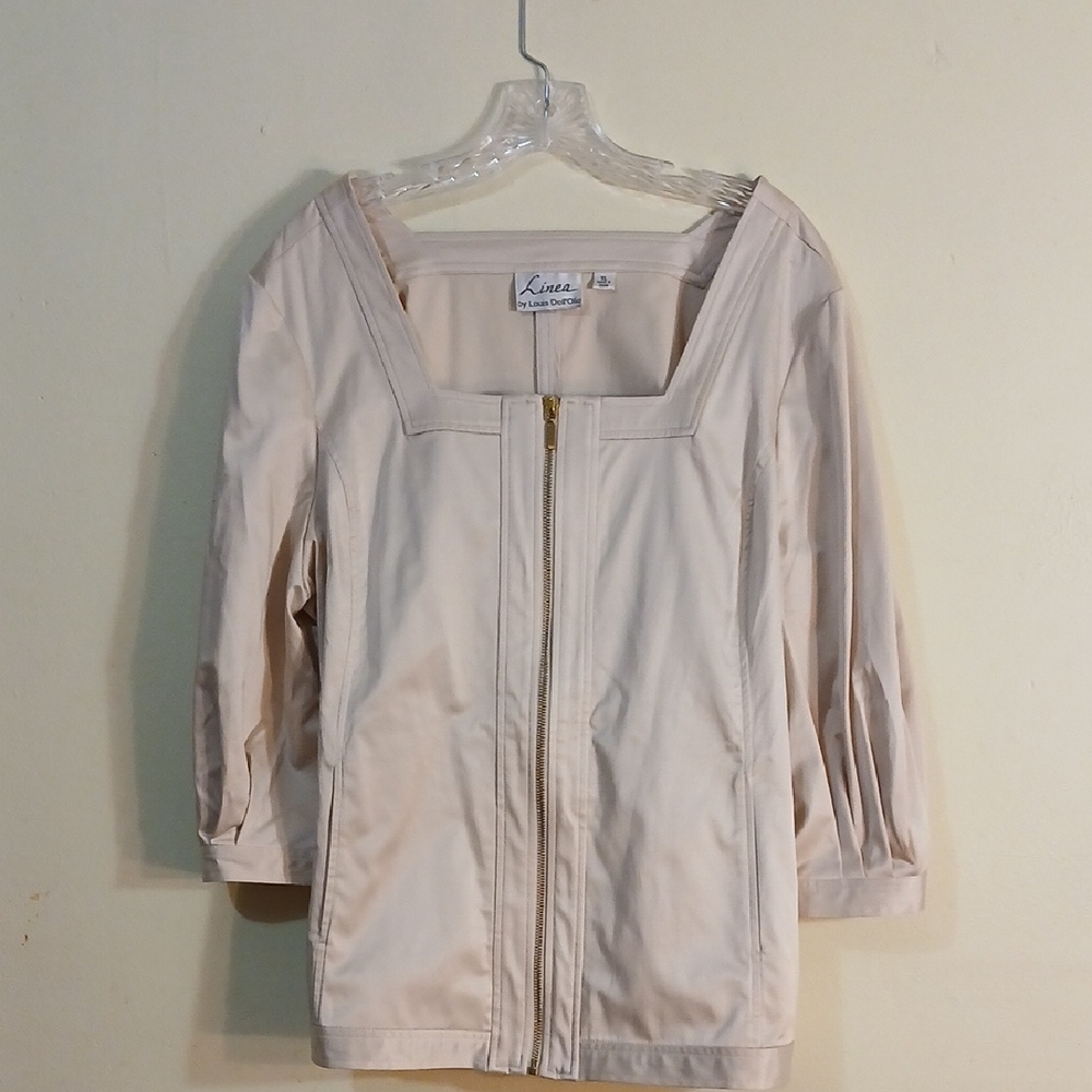 Luxe Light Tan Women's Zip-Front Blazer